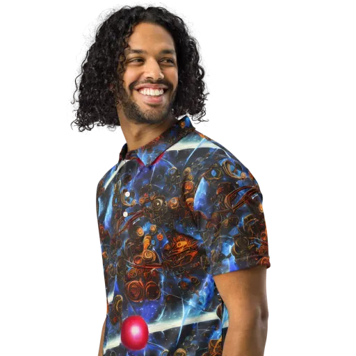 Pimenov's Cosmos on a Men's Slim Fit Polo Shirt