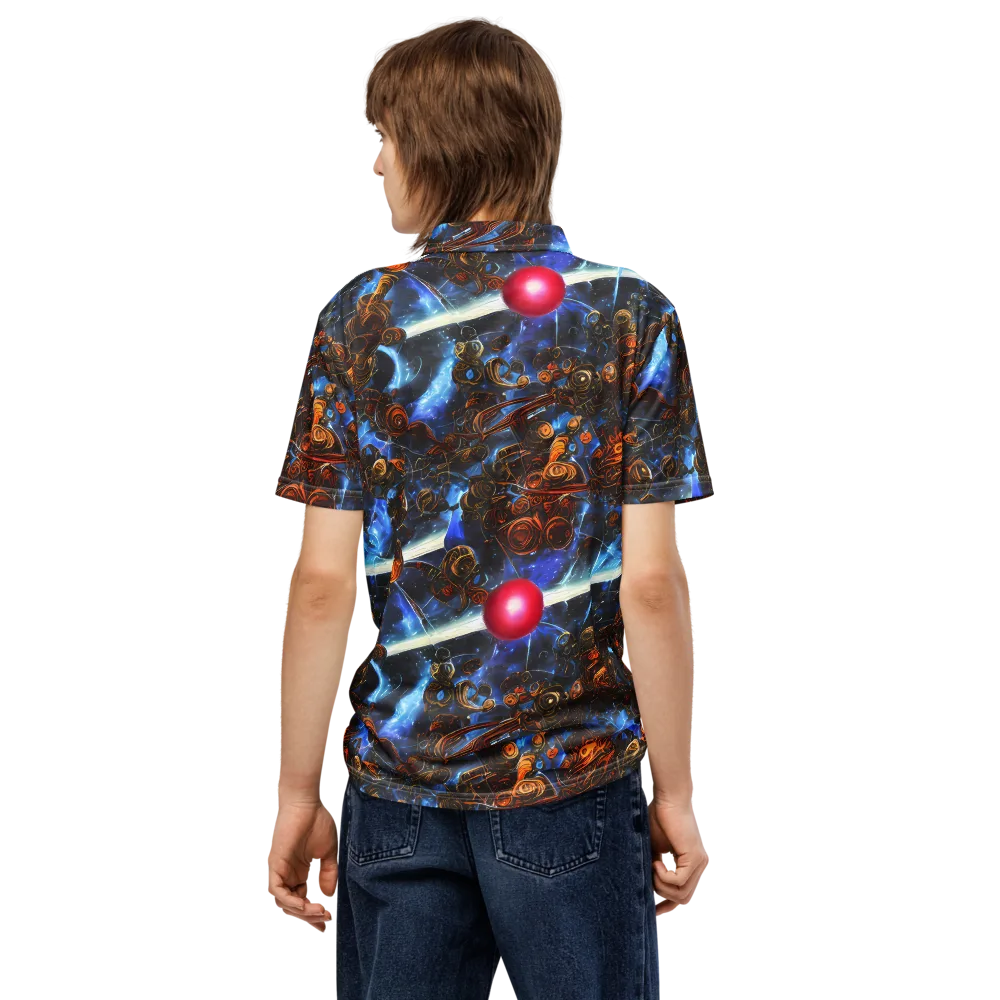 Pimenov's Cosmos on Men's Slim Fit Polo Shirt — Back