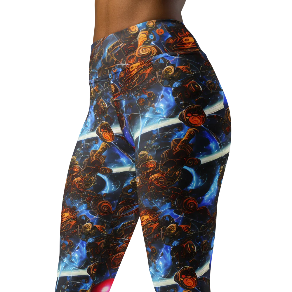 Pimenov's Cosmos on Yoga Leggings — Left Front