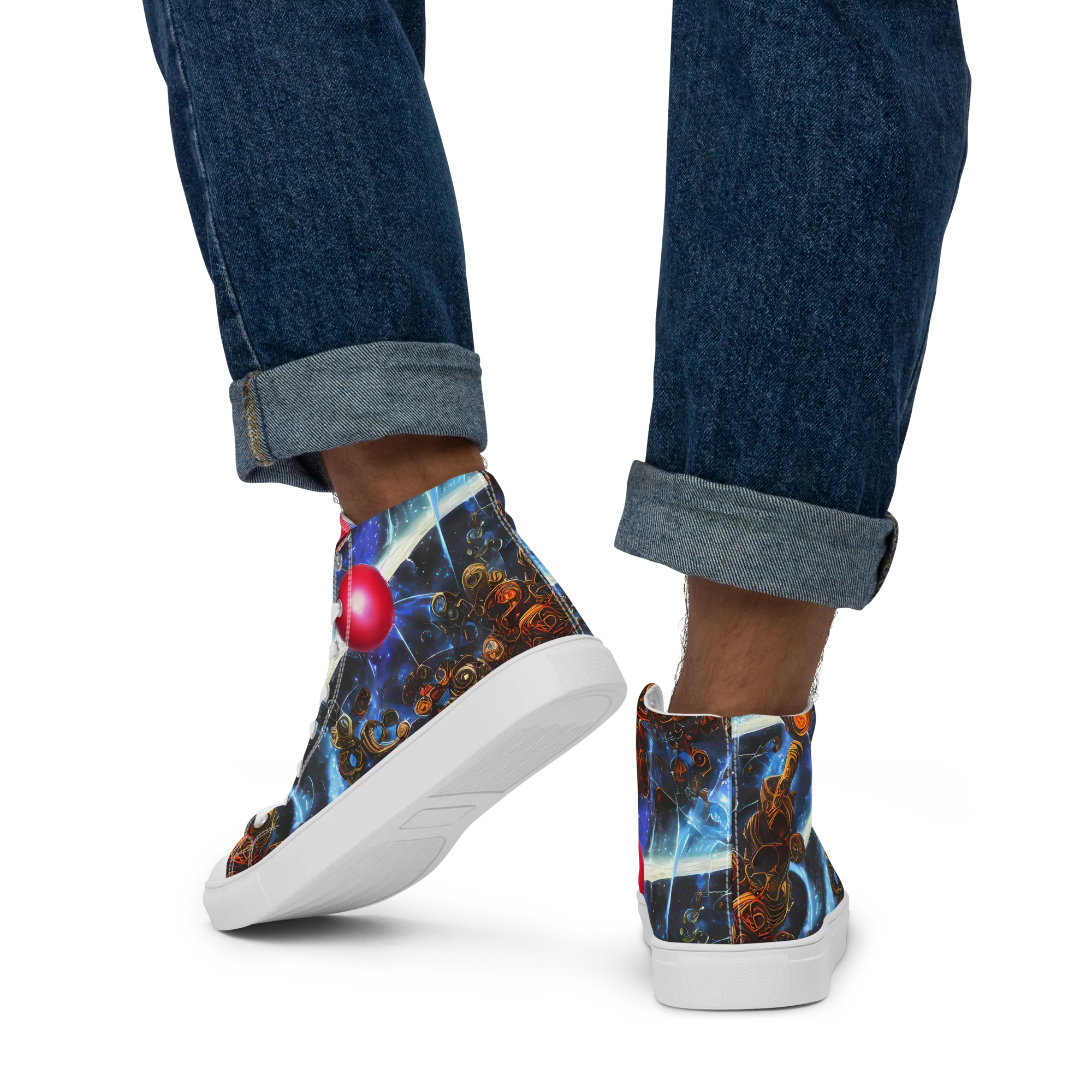 Pimenov's Cosmos on Men's High Top Canvas Shoes — Back