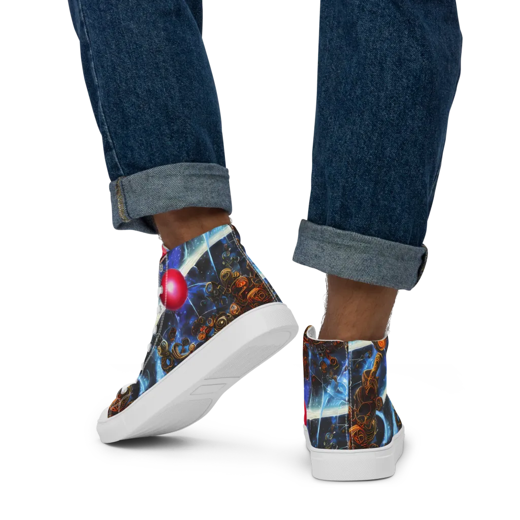 Pimenov's Cosmos on Men's High Top Canvas Shoes — Back
