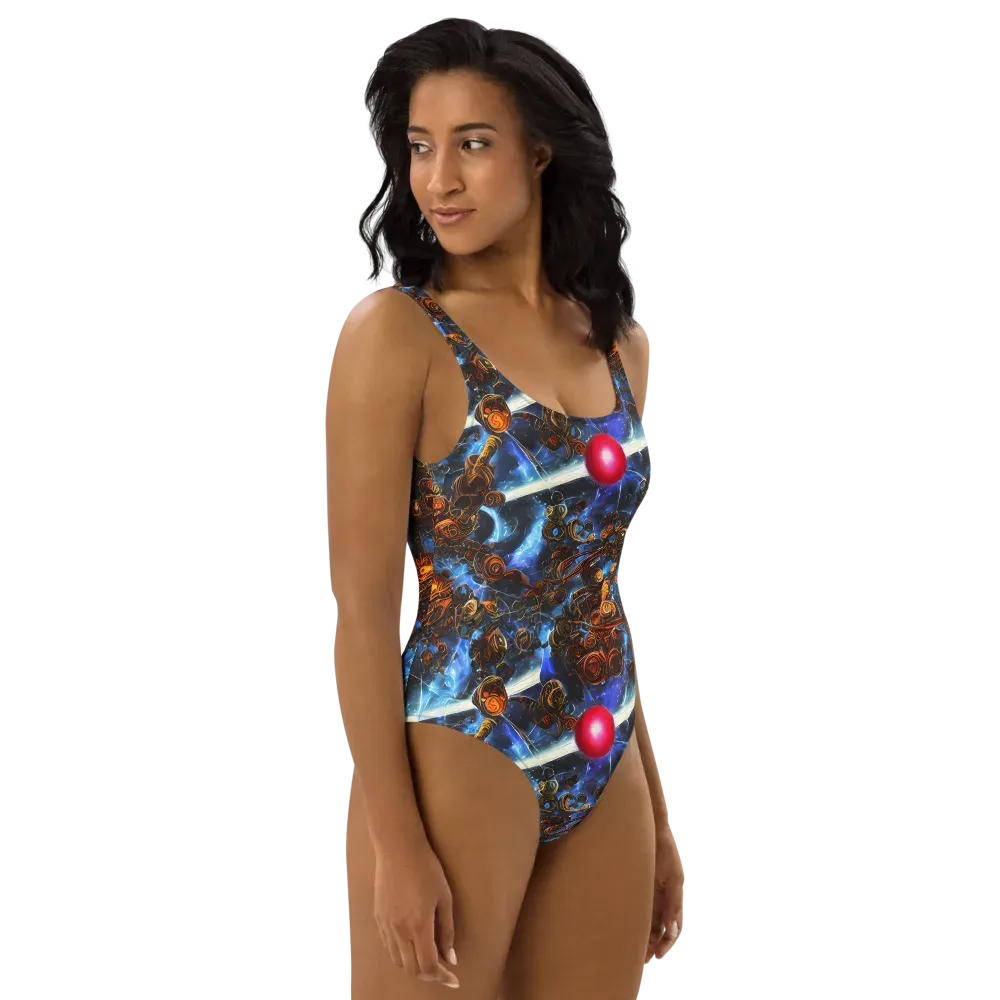 Pimenov's Cosmos on One-Piece Swimsuit — Right