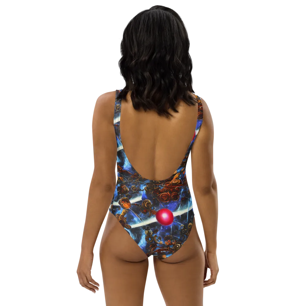 Pimenov's Cosmos on One-Piece Swimsuit — Back