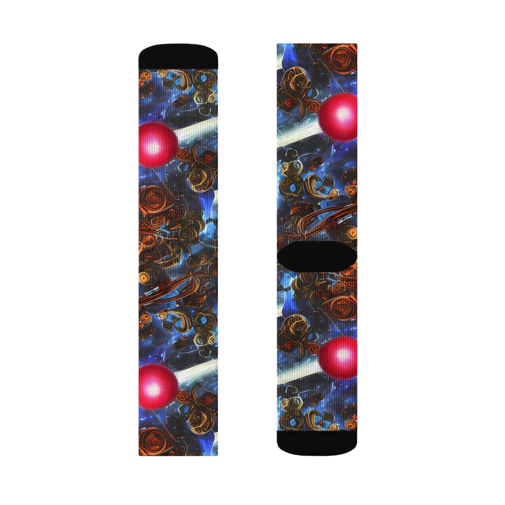 Pimenov's Cosmos on Socks — Left Sock