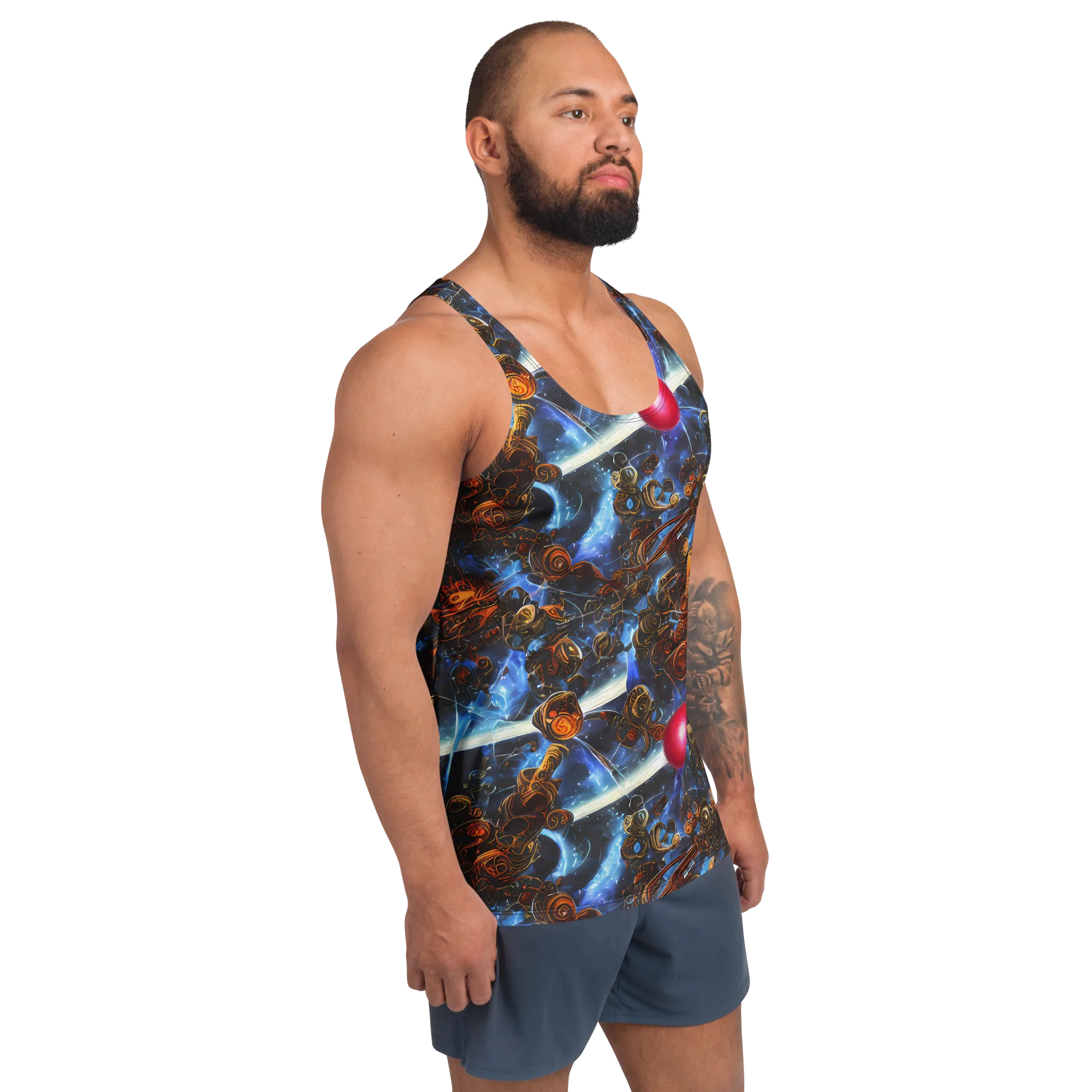 Pimenov's Cosmos on Men's Tank Top — Right Front