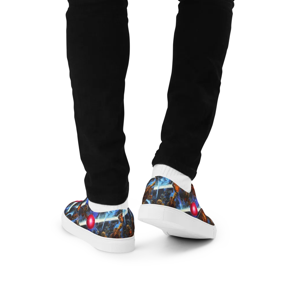Pimenov's Cosmos on Men's Lace-Up Canvas Shoes — Back