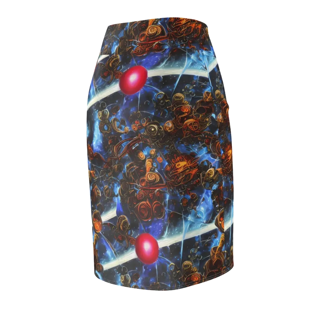 Pimenov's Cosmos on Pencil Skirt — Back Side