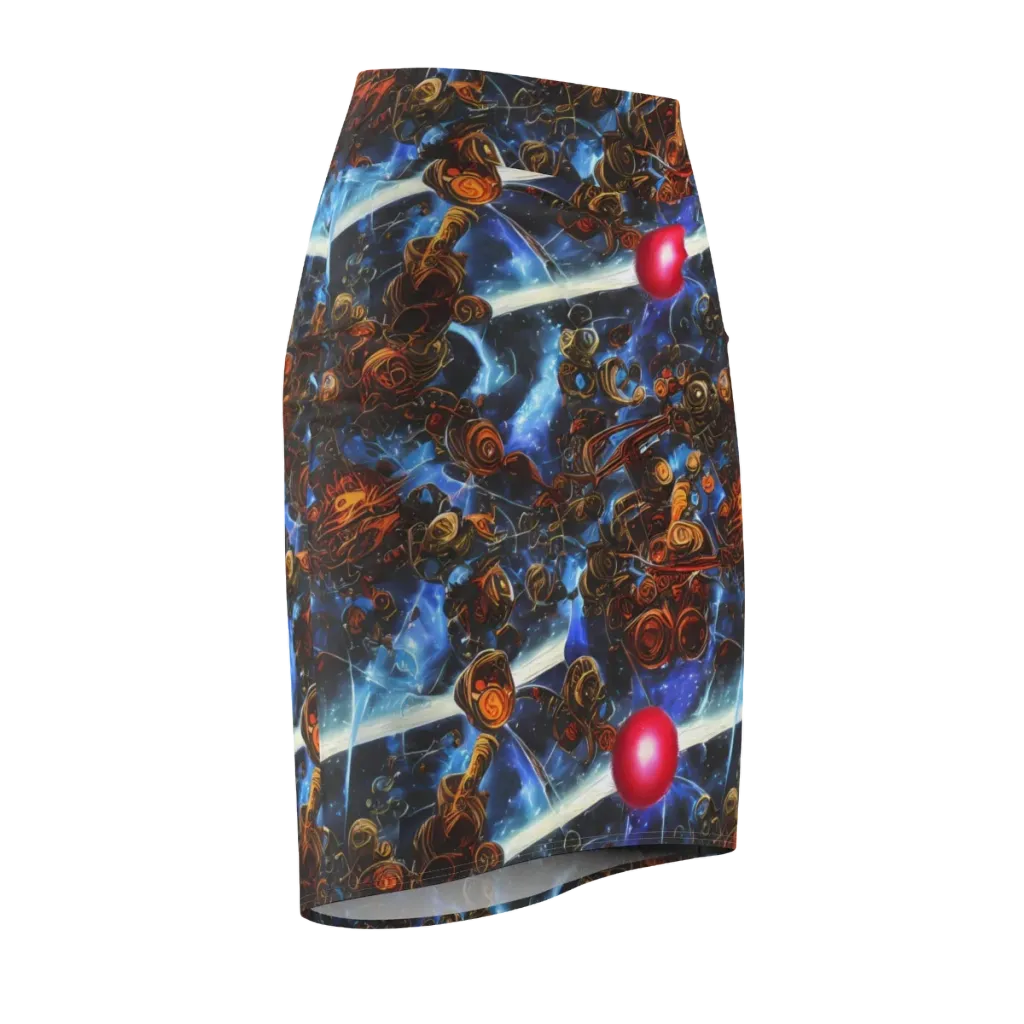 Pimenov's Cosmos on Pencil Skirt — Front Side