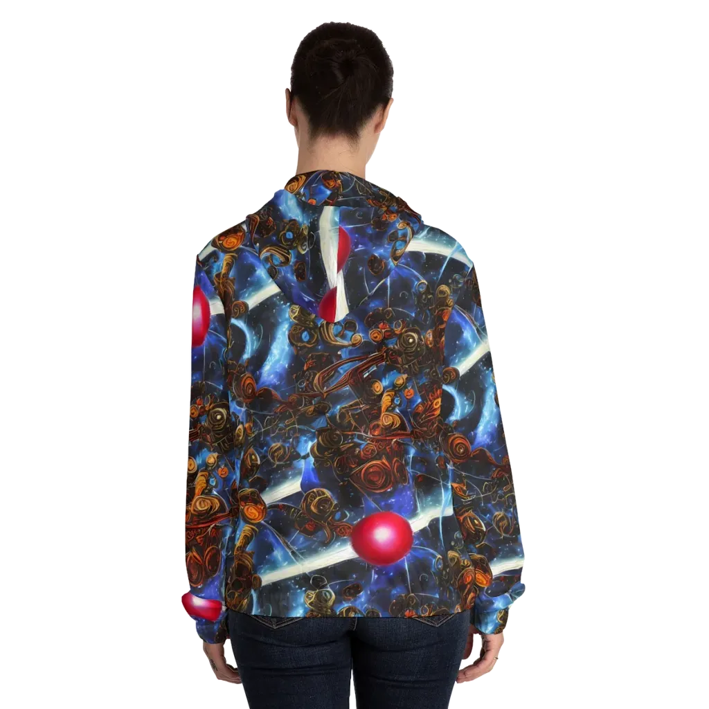 Pimenov's Cosmos on Women's Full-Zip Hoodie — Back On Person