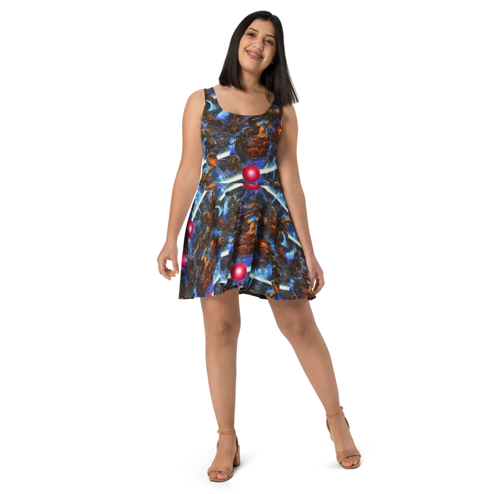 Pimenov's Cosmos on Skater Dress — Front