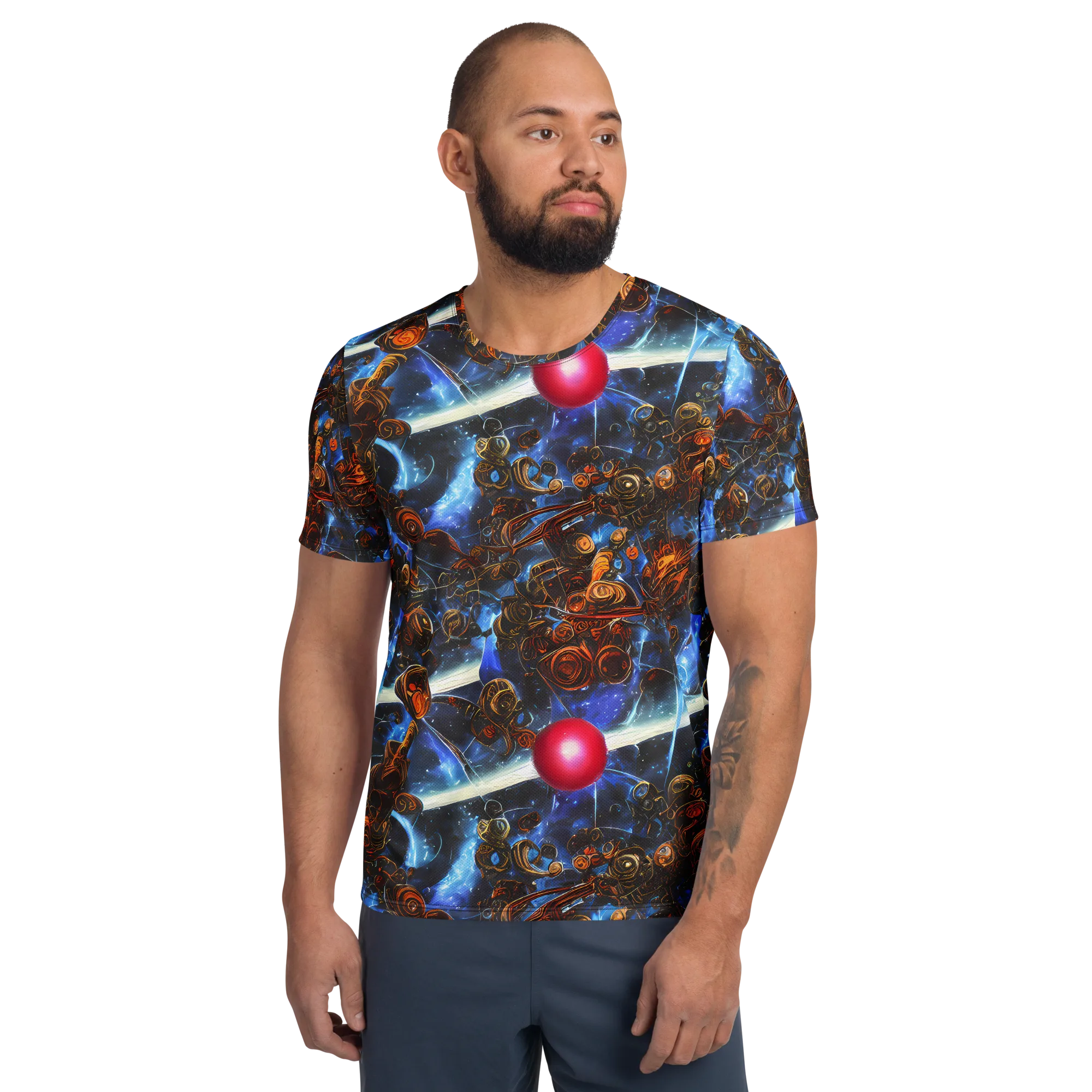 Pimenov's Cosmos on Men's Athletic T-Shirt — Front