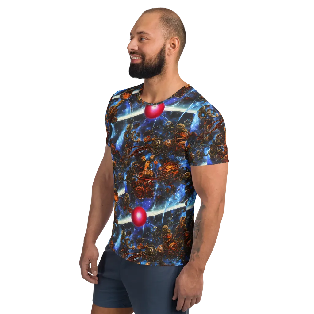 Pimenov's Cosmos on Men's Athletic T-Shirt — Left
