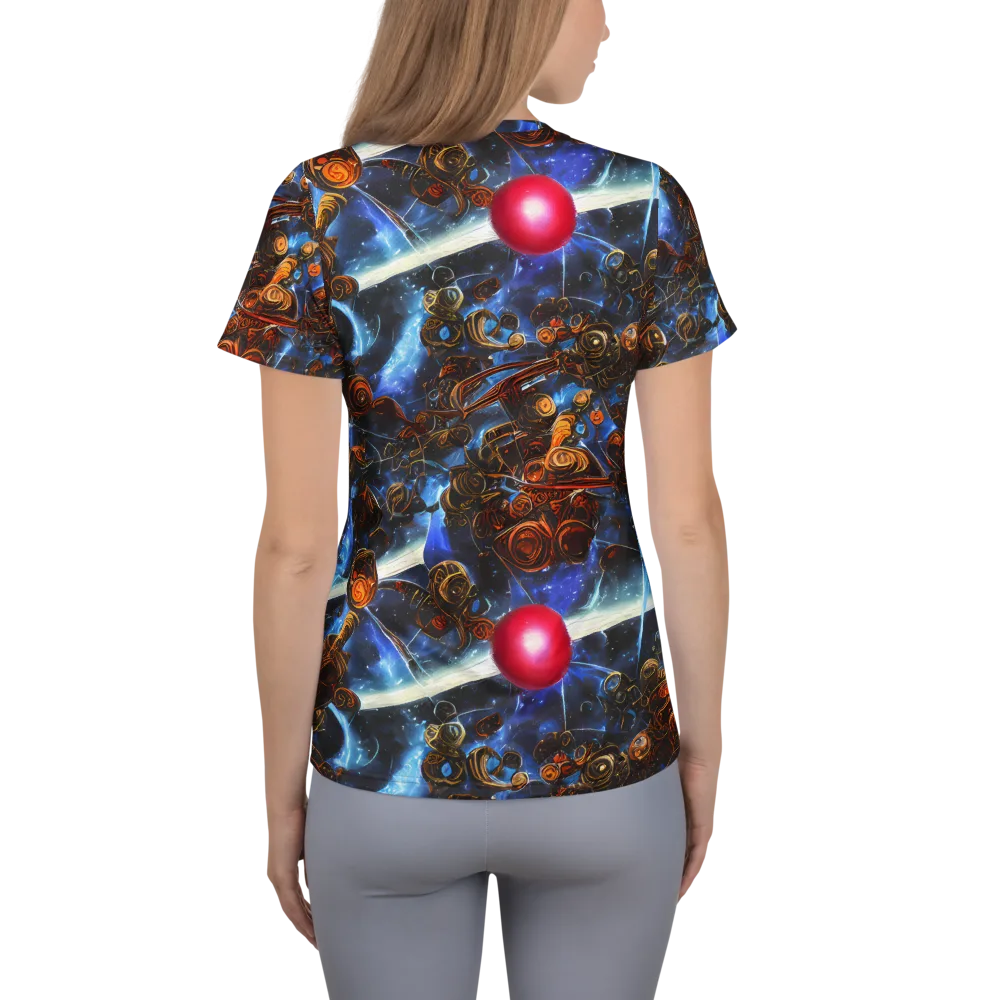 Pimenov's Cosmos on Women's Athletic T-Shirt — Back