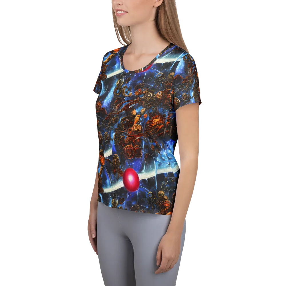 Pimenov's Cosmos on Women's Athletic T-Shirt — Left