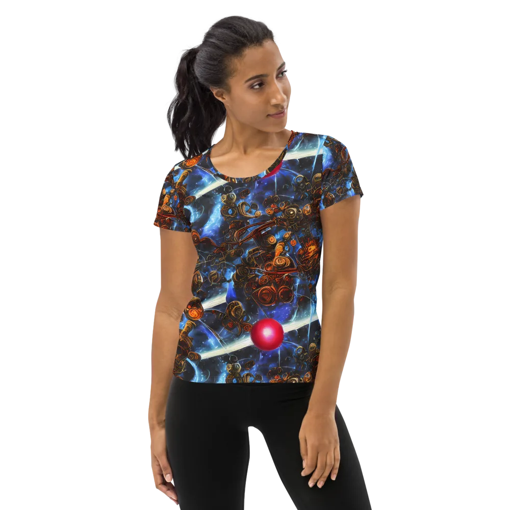Pimenov's Cosmos on Women's Athletic T-Shirt — Front