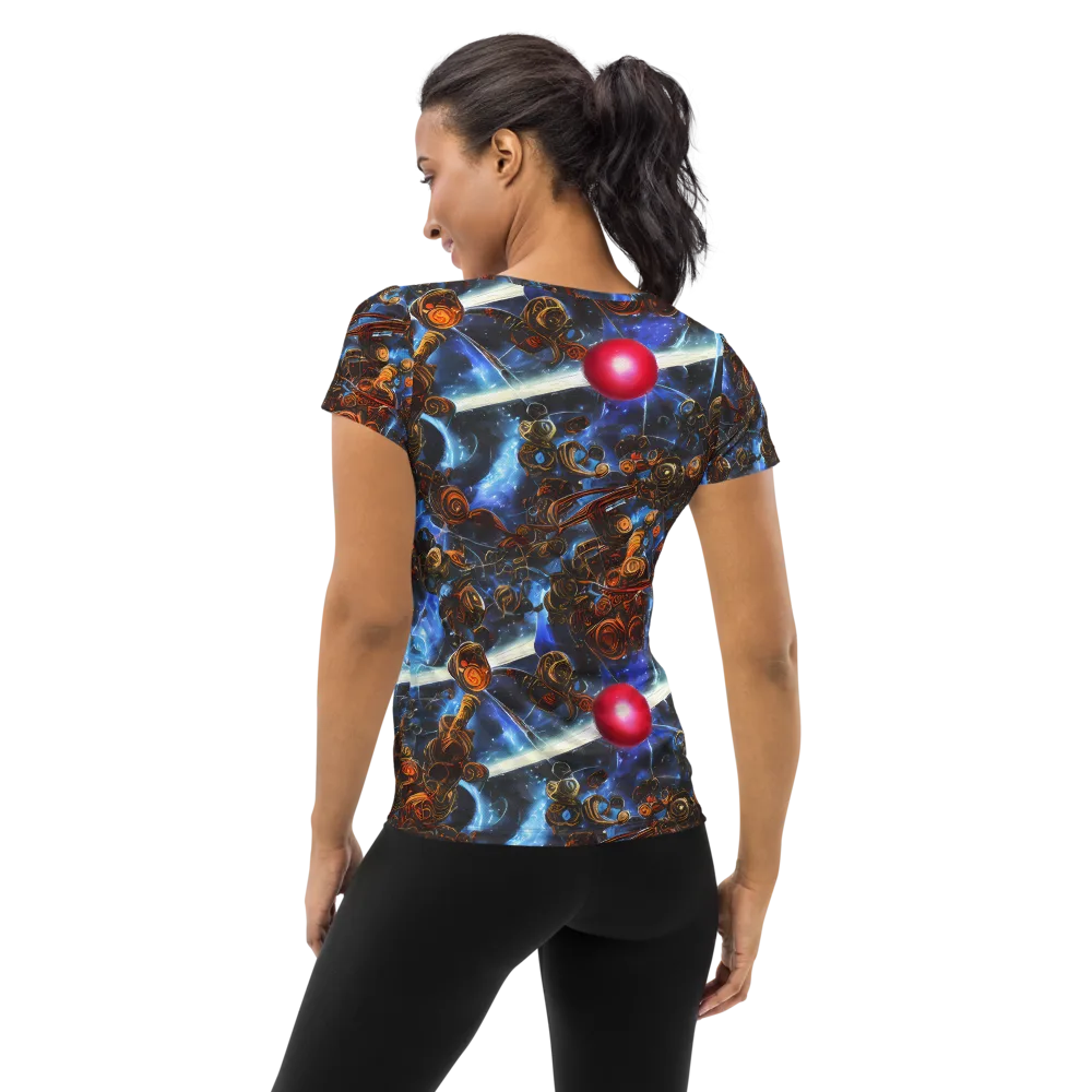 Pimenov's Cosmos on Women's Athletic T-Shirt — Back