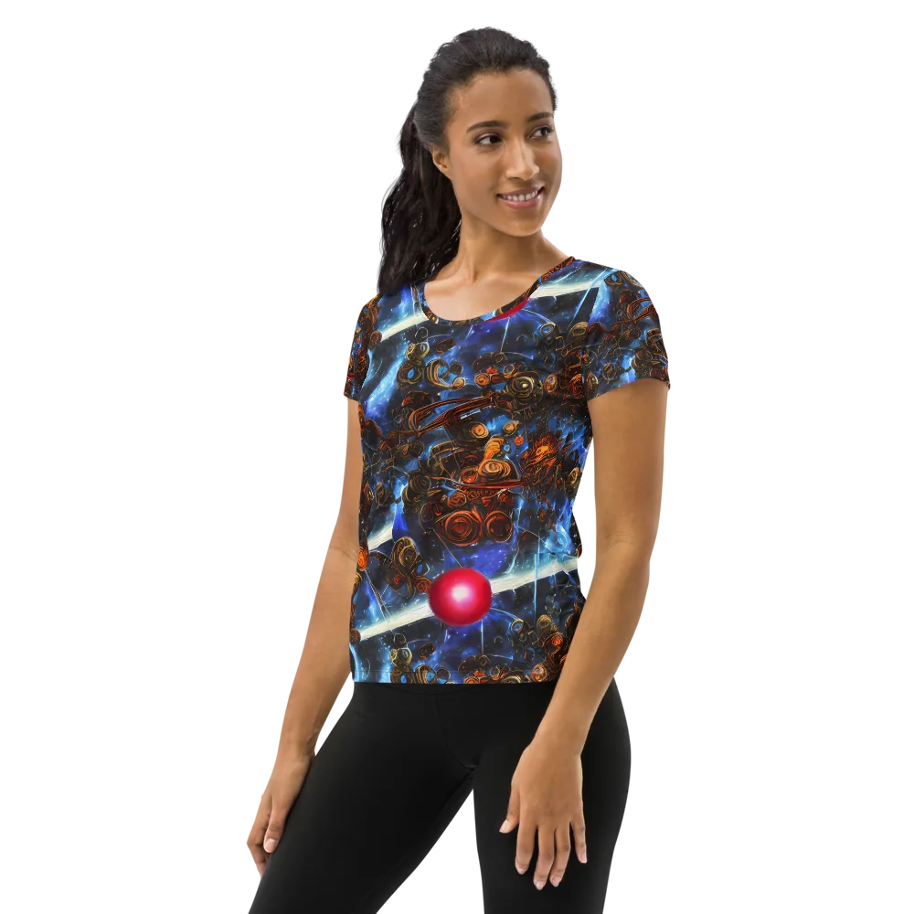 Pimenov's Cosmos on Women's Athletic T-Shirt — Left