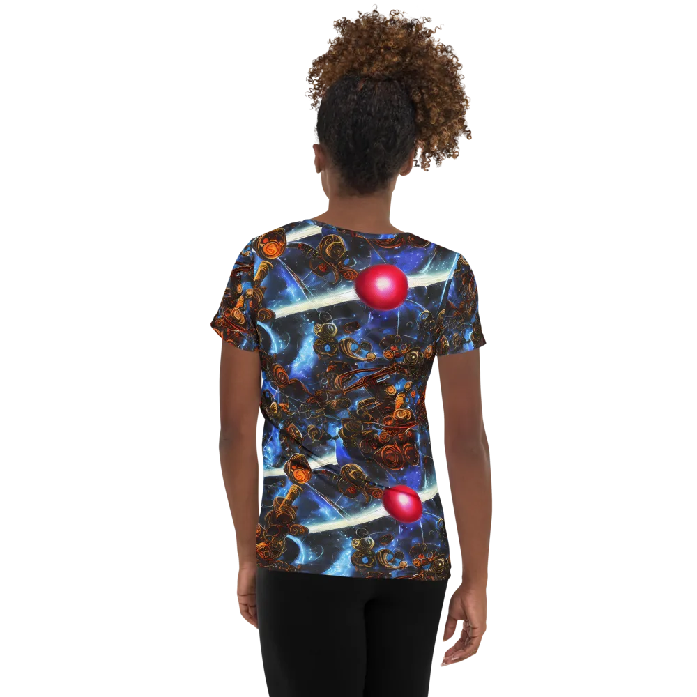 Pimenov's Cosmos on Women's Athletic T-Shirt — Back