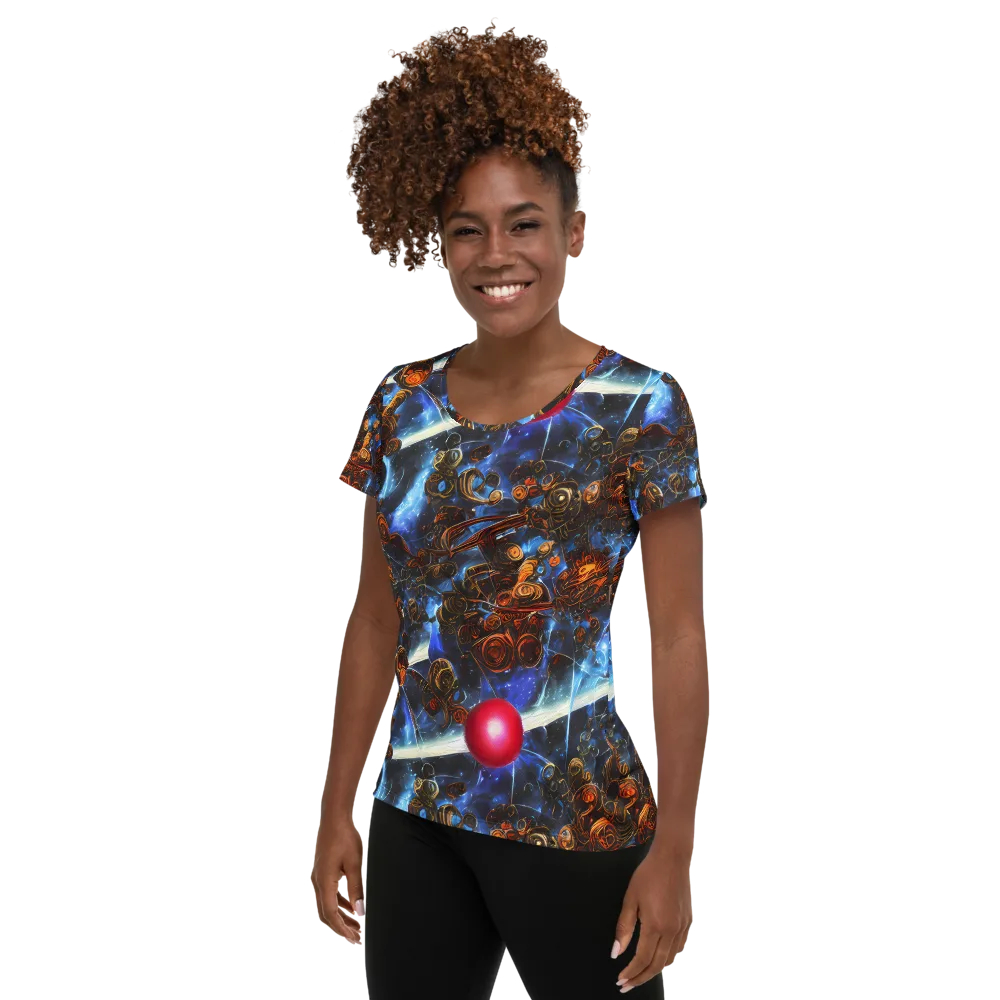 Pimenov's Cosmos on Women's Athletic T-Shirt — Left