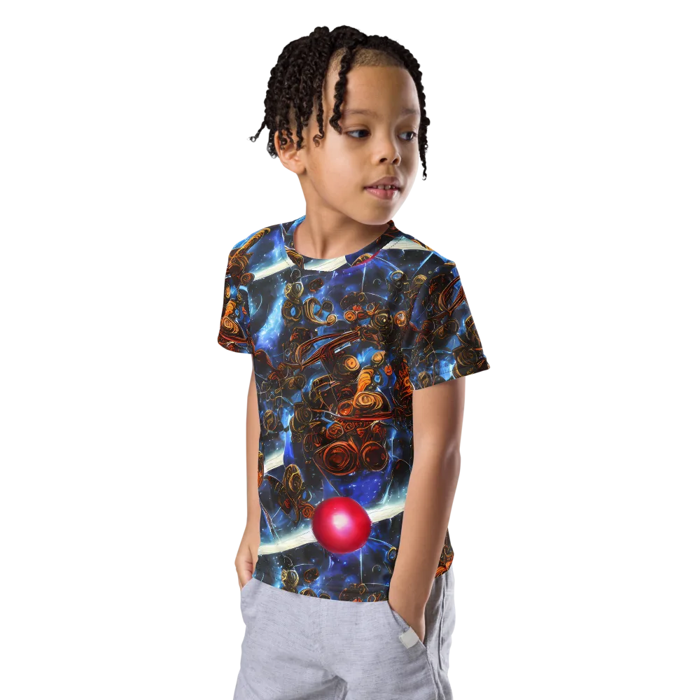 Pimenov's Cosmos on Kids Crew Neck T-Shirt — Left Front