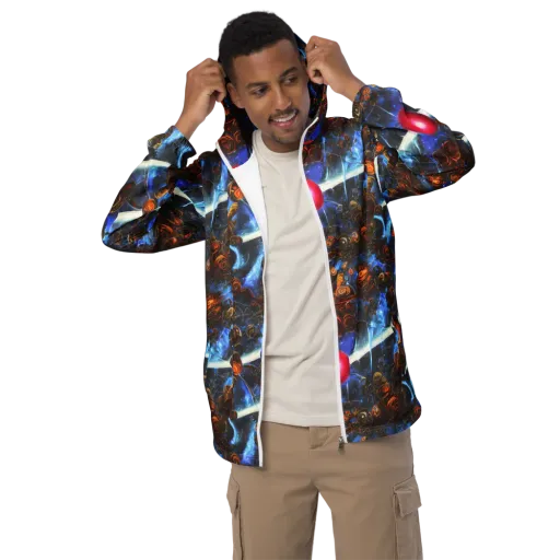 Pimenov's Cosmos on a Men's Windbreaker