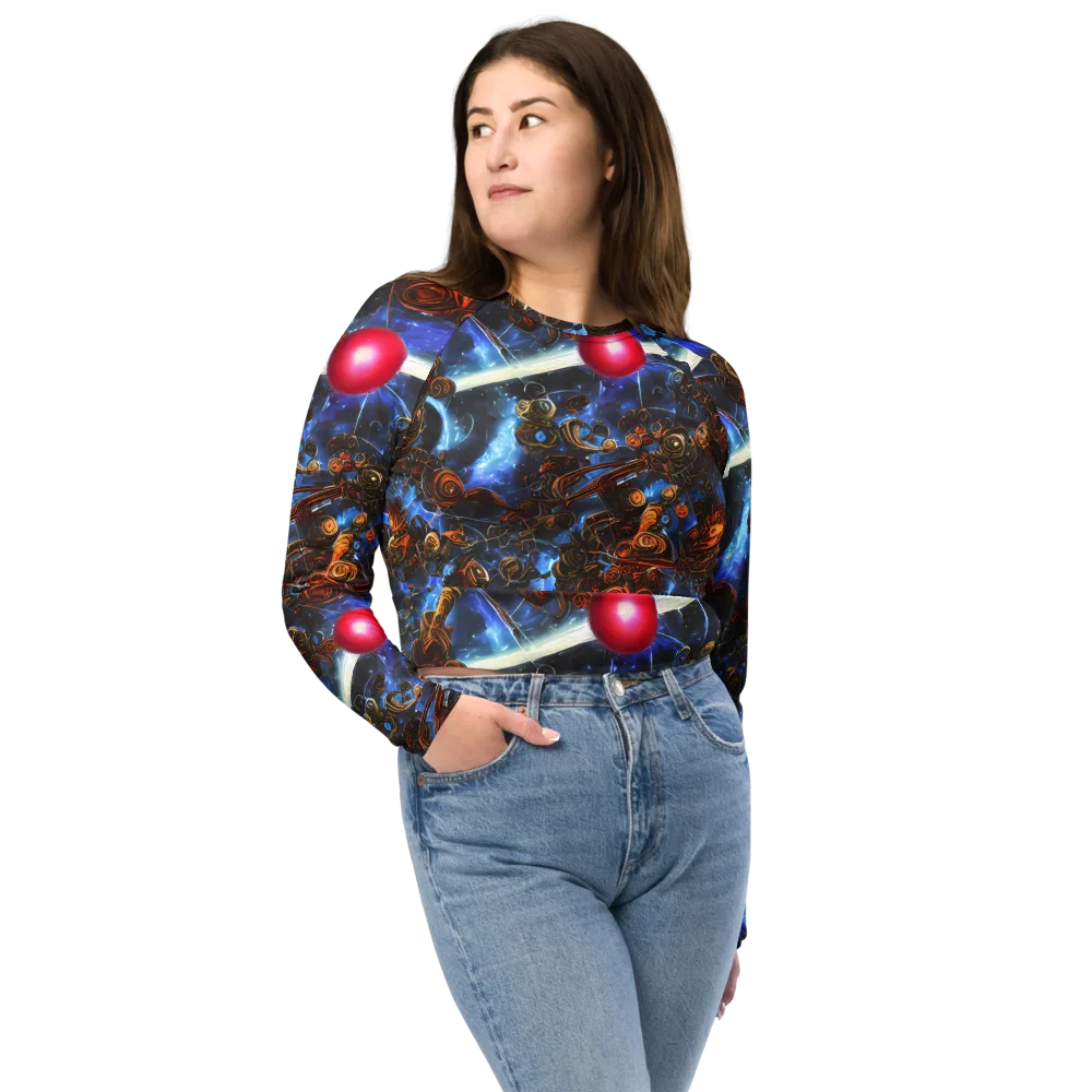 Pimenov's Cosmos on Long Sleeve Crop Top — Front