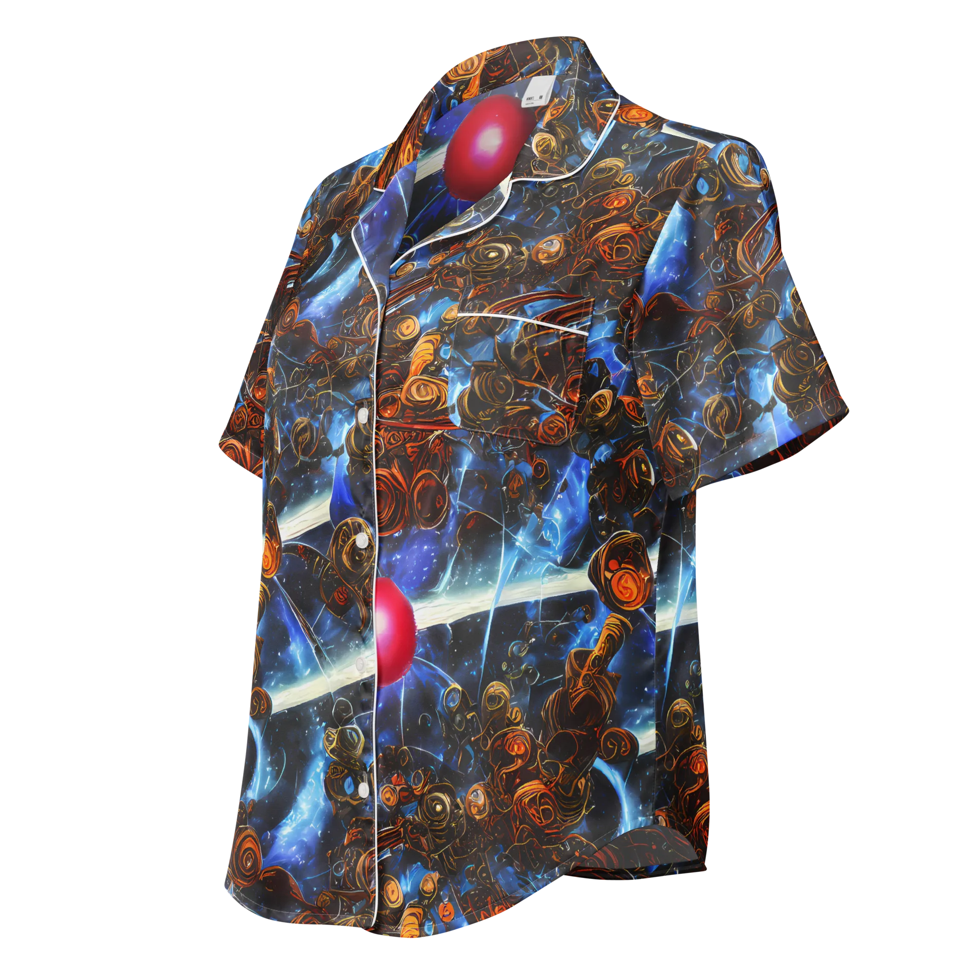 Pimenov's Cosmos on Women's Short Sleeve Pajama Top — Left Front