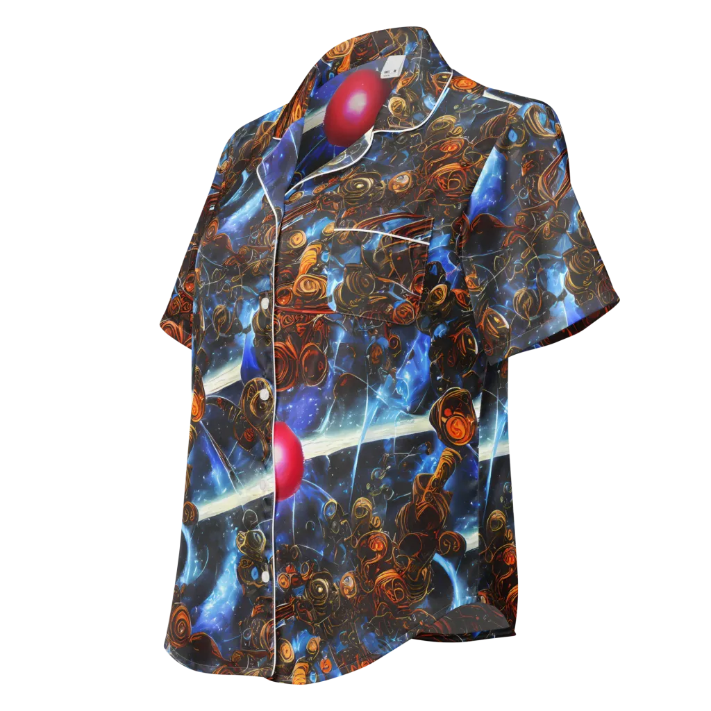 Pimenov's Cosmos on Women's Short Sleeve Pajama Top — Left Front