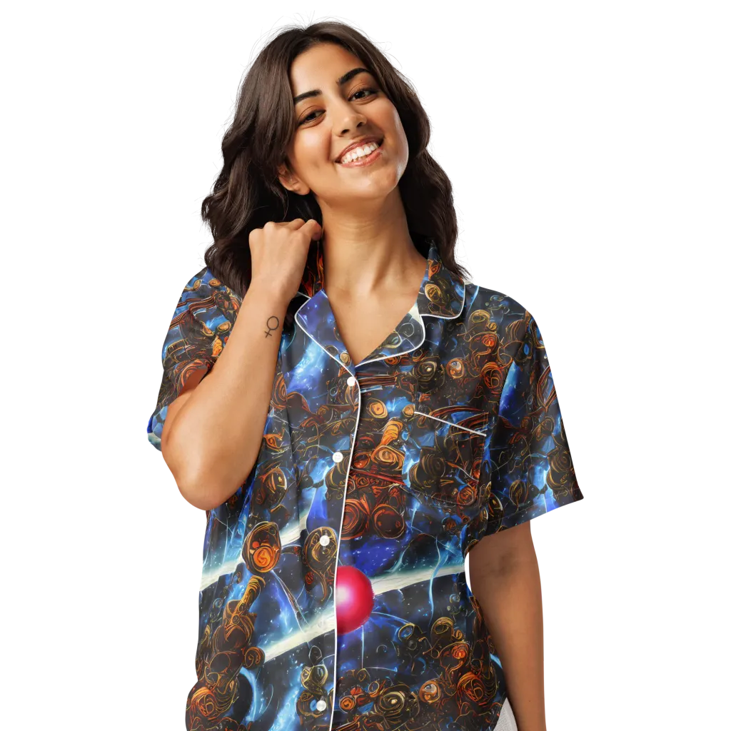 Pimenov's Cosmos on Women's Short Sleeve Pajama Top — Front