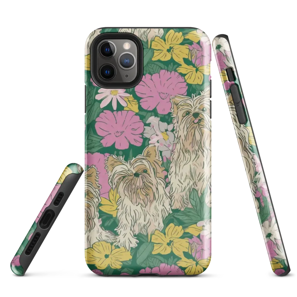 Garden Yorkies on Tough Case for iPhone® — Front