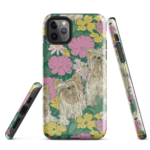 Garden Yorkies on a Tough Case for iPhone®
