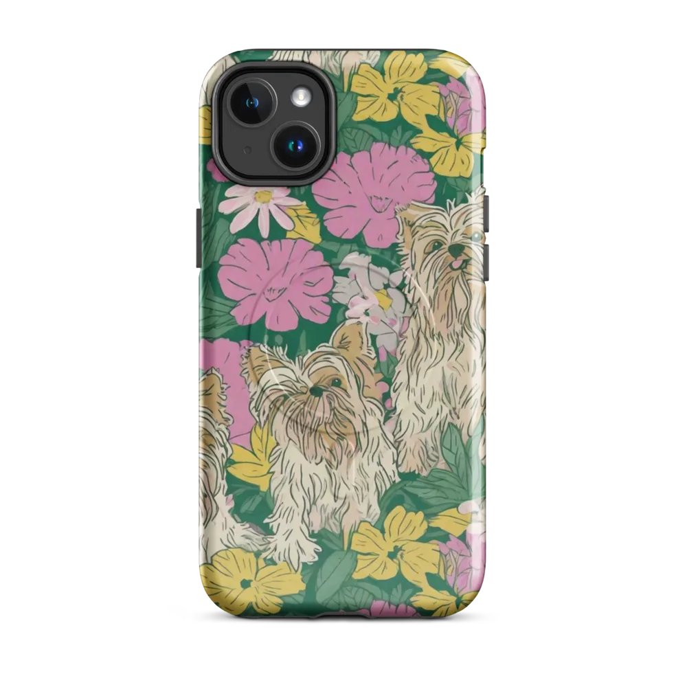 Garden Yorkies on MagSafe Tough Case for iPhone® — Front