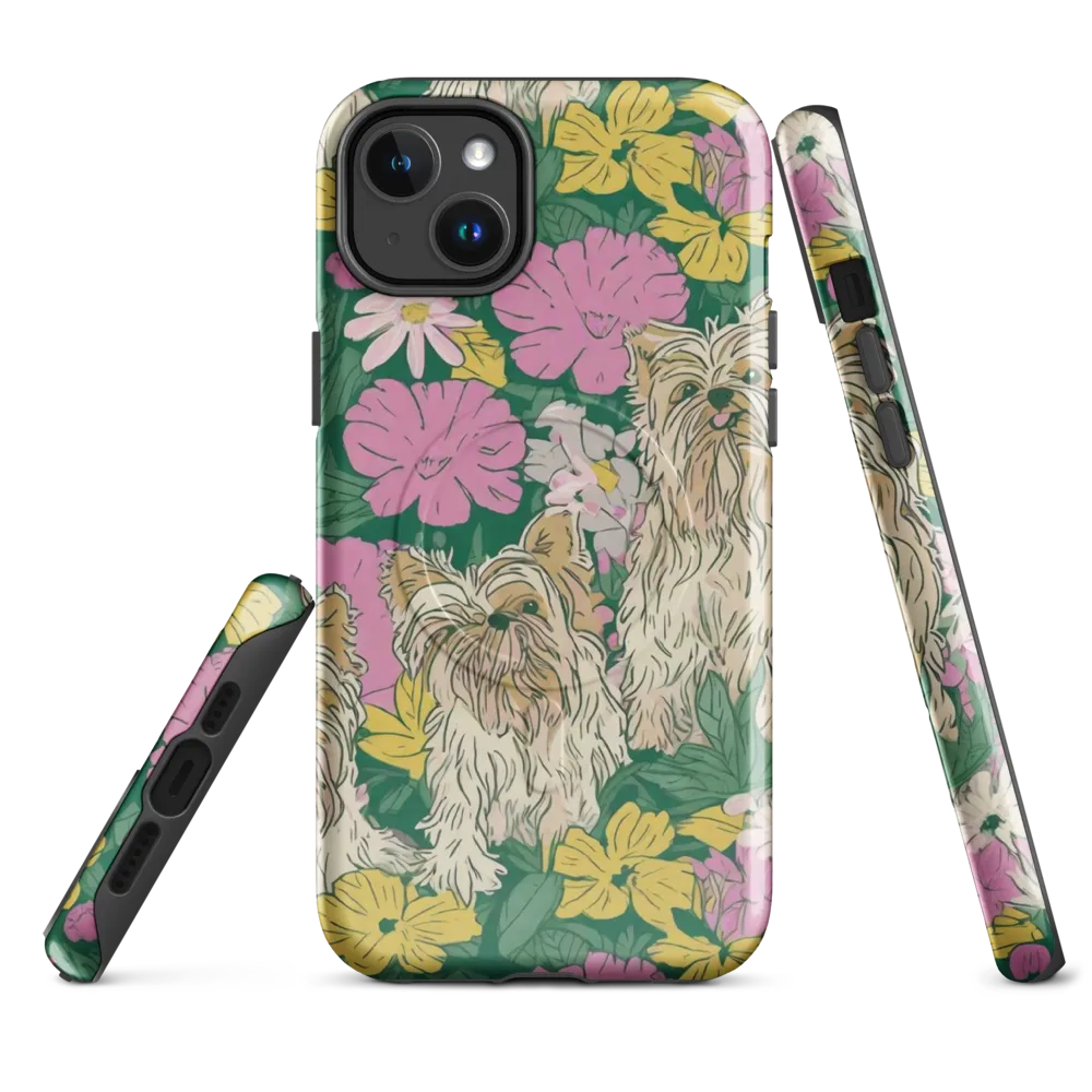 Garden Yorkies on MagSafe Tough Case for iPhone® — Front