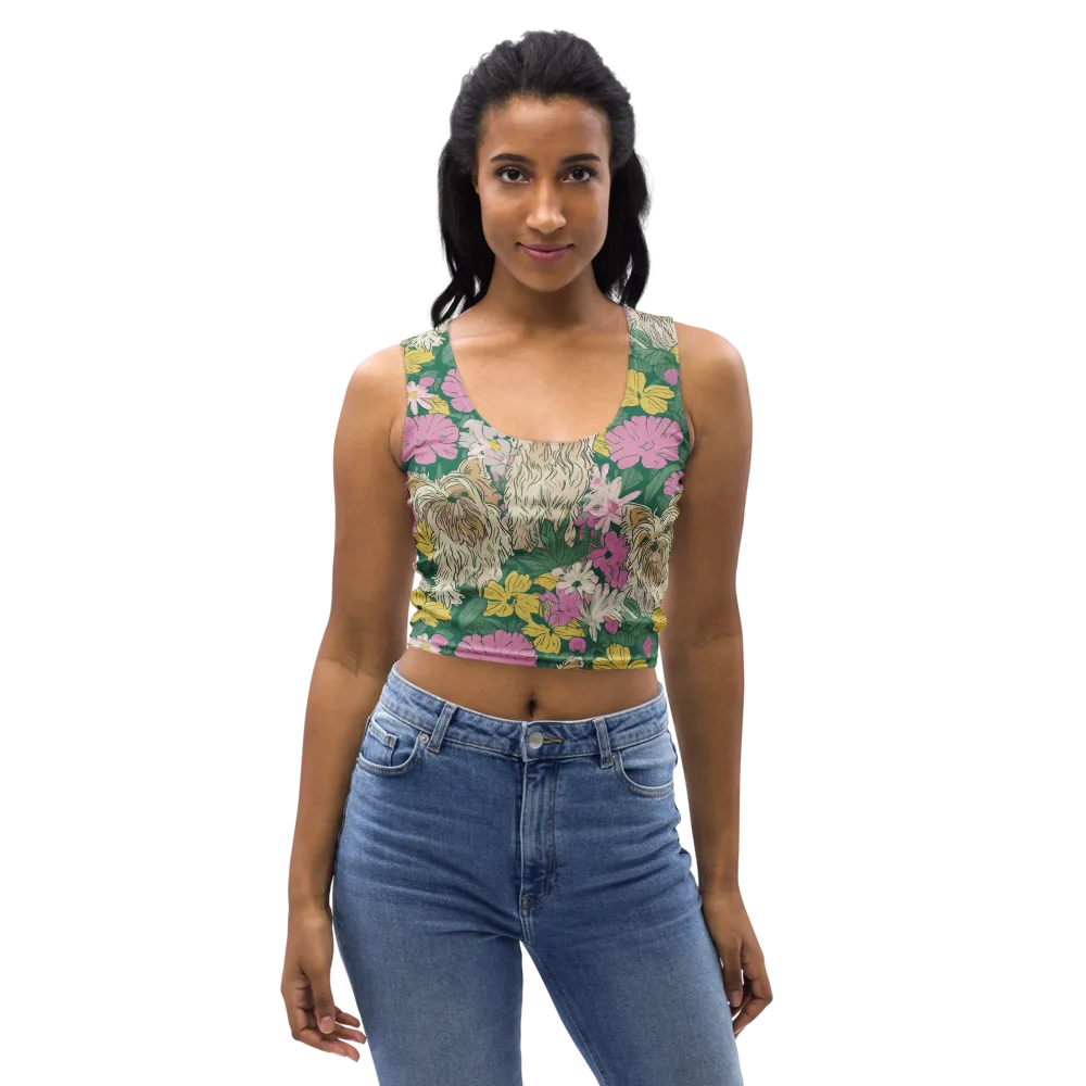 Garden Yorkies on Crop Top — Front