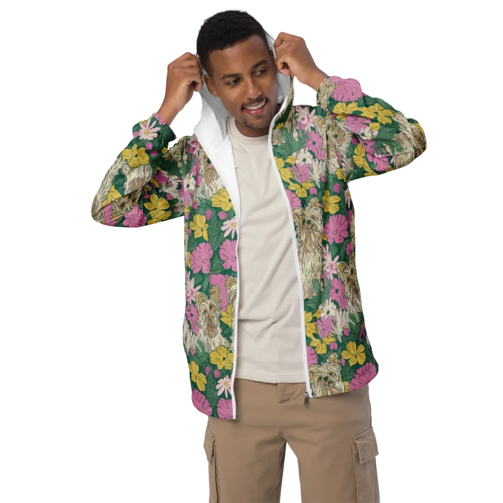 Garden Yorkies on Men's Windbreaker — Front