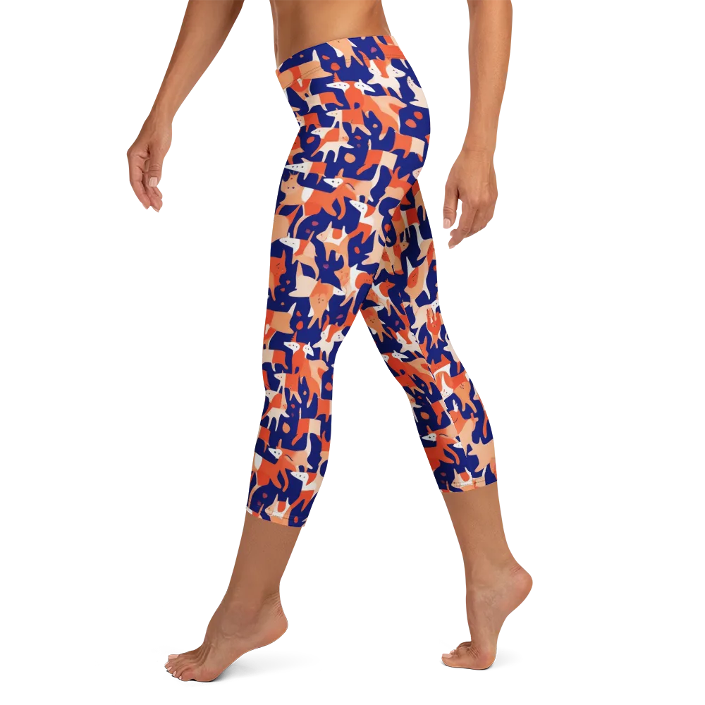 Foxfire Field on Capri Leggings — Left