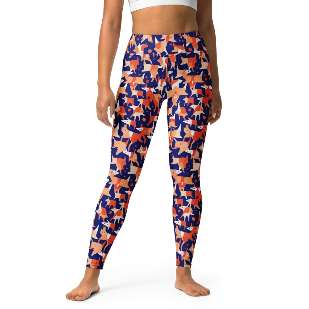Foxfire Field on Yoga Leggings — Front