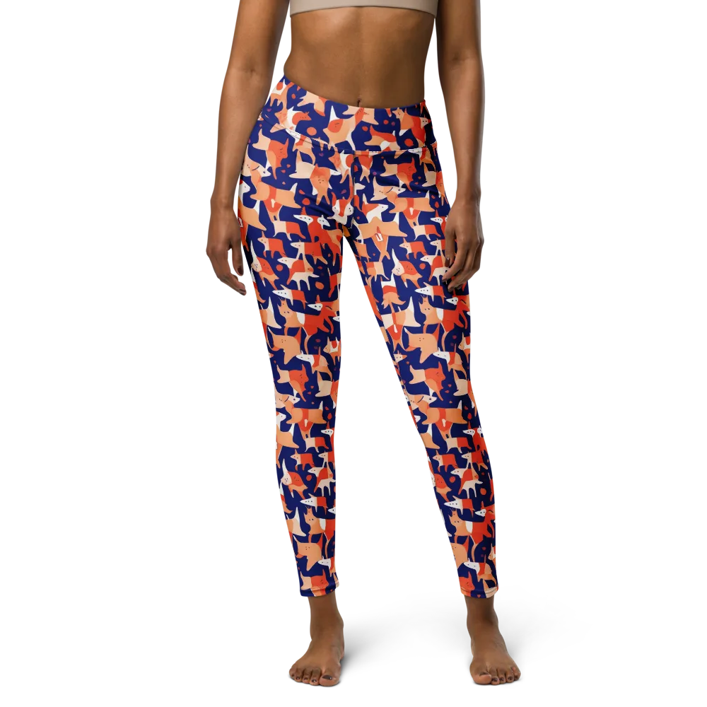 Foxfire Field on Yoga Leggings — Front