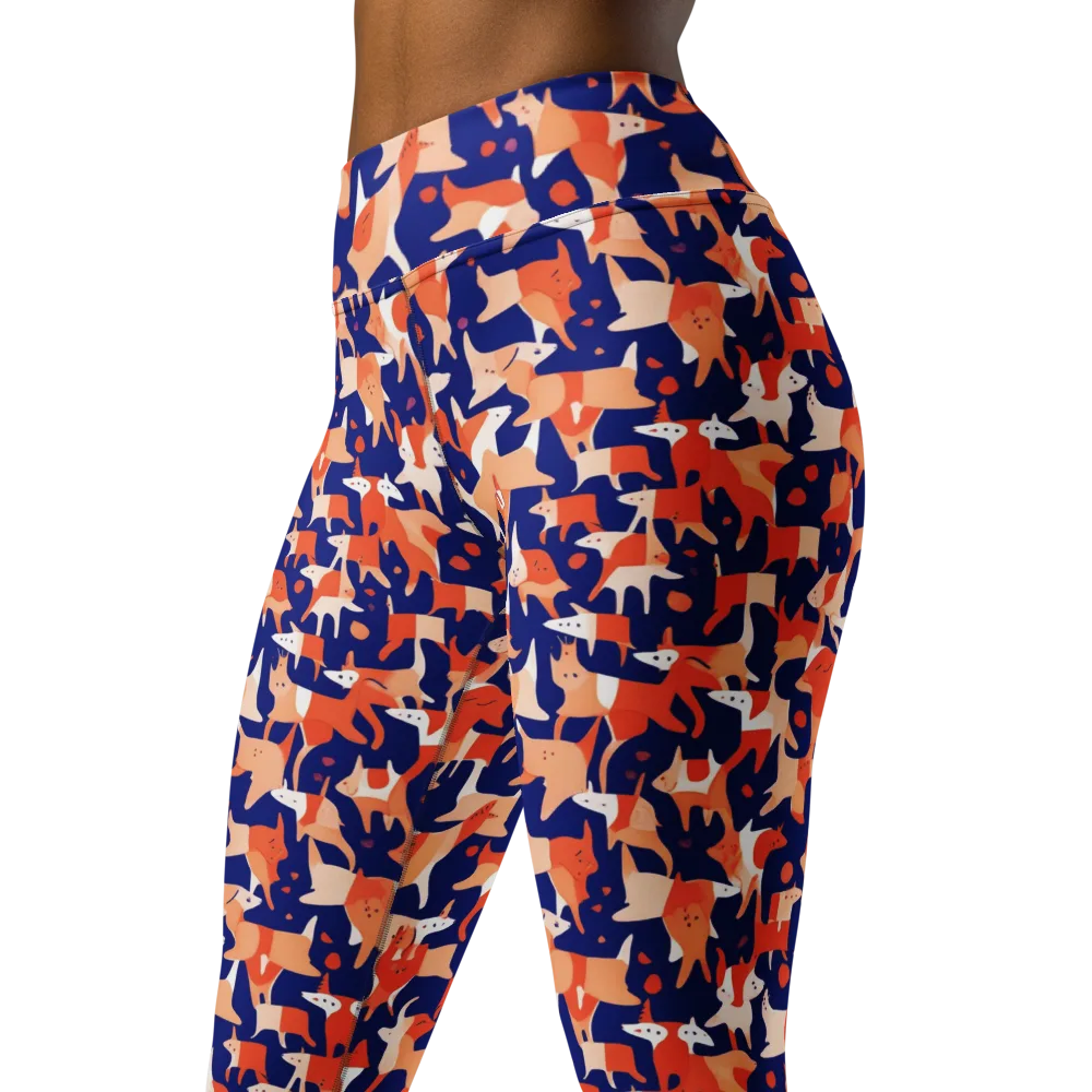 Foxfire Field on Yoga Leggings — Left Front