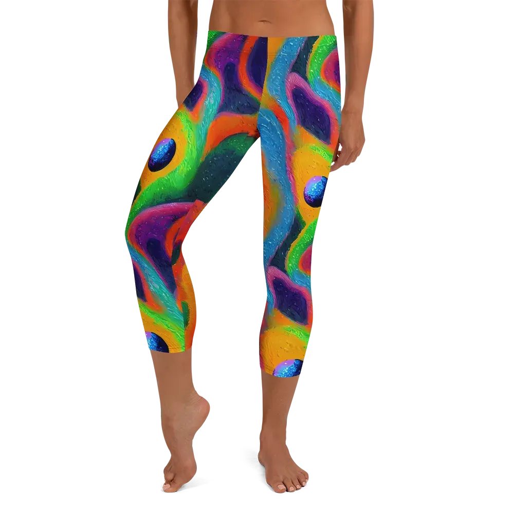 Jewel Jumble on Capri Leggings — Front