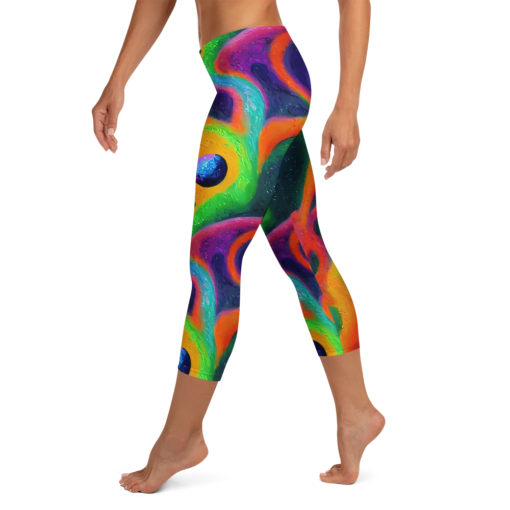 Jewel Jumble on Capri Leggings — Left