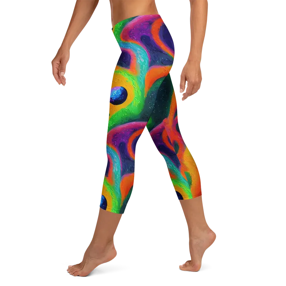 Jewel Jumble on Capri Leggings — Left