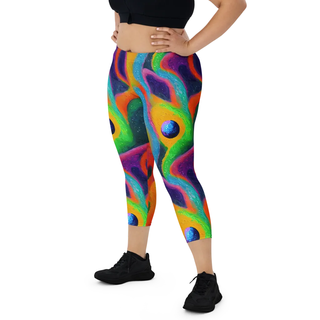 Jewel Jumble on Capri Leggings — Front