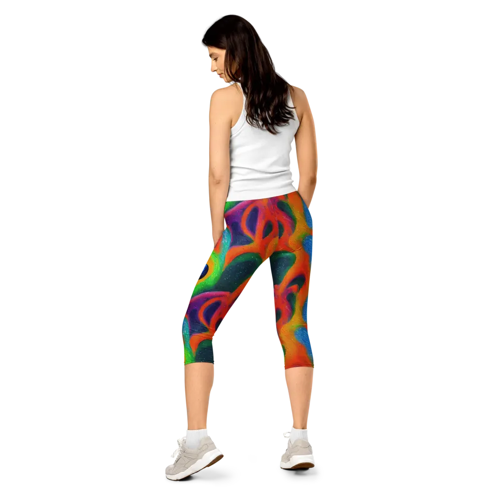 Jewel Jumble on Capri Leggings — Back