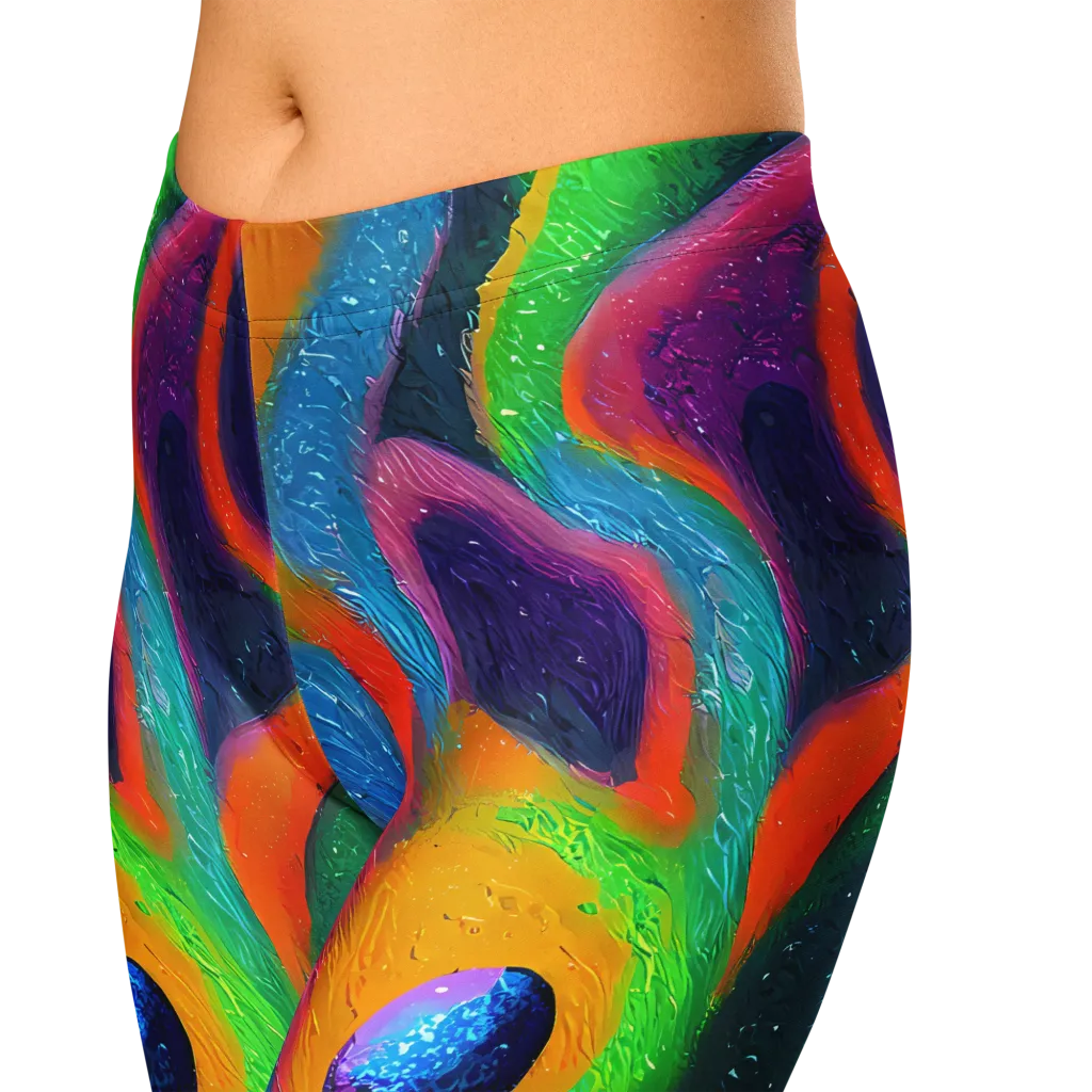 Jewel Jumble on Capri Leggings — Zoomed-in