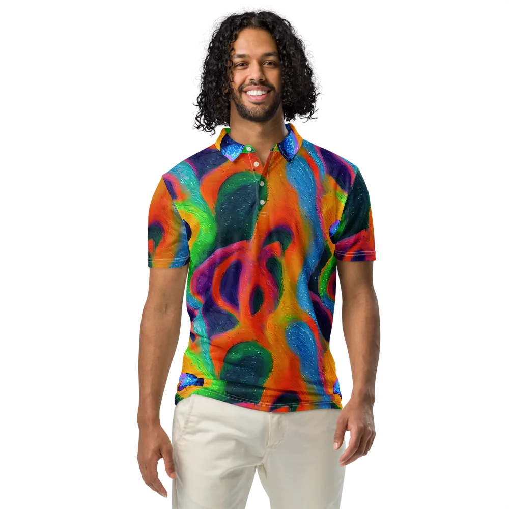 Jewel Jumble on Men's Slim Fit Polo Shirt — Front