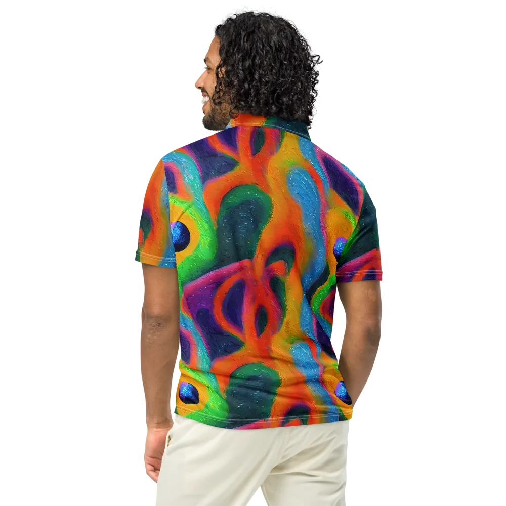 Jewel Jumble on Men's Slim Fit Polo Shirt — Back