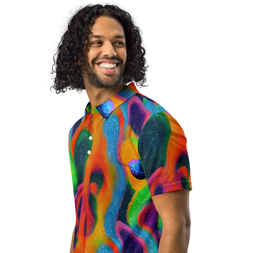 Jewel Jumble on Men's Slim Fit Polo Shirt — Left Front