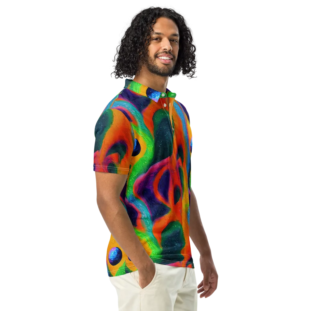 Jewel Jumble on Men's Slim Fit Polo Shirt — Right Front