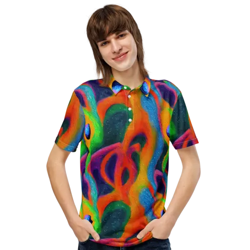 Jewel Jumble on a Men's Slim Fit Polo Shirt